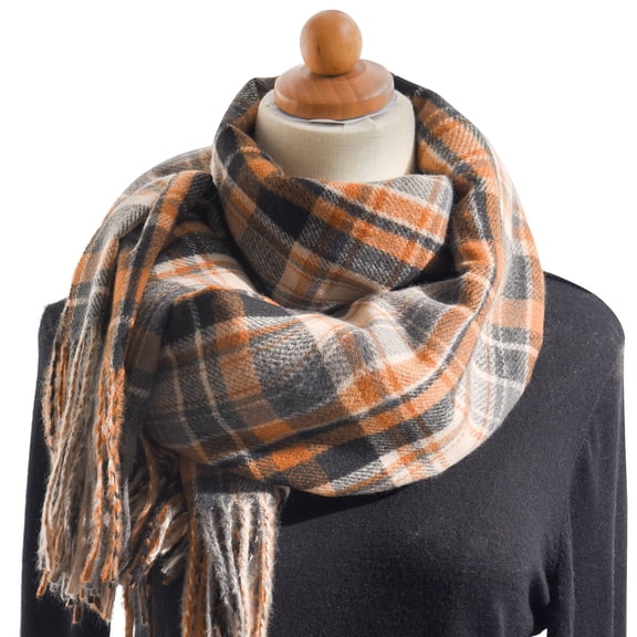 Yoodem Scarf for Women Shawl Wraps for Women's Autumn and Winter Colorful Plaid Shawl Thickening Warm Fringe Scarf Scarves for Women Winter Warm E A