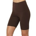 thumbnail image 1 of Yoodem Shorts for Women Biker Shorts Women Sport Yoga Solid Mid Thigh Stretch Cotton High Waist Active Short Leggings Gym Shorts Women Brown XL, 1 of 3
