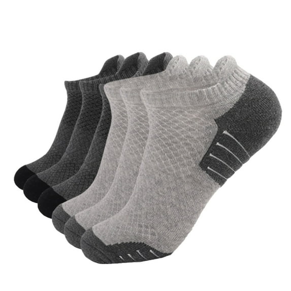Yoodem Socks Low with Cushioning Running Socks Cut Athletic Breathable 6 Socks and Pairs Men Ankle Women Socks Sports Socks Beige L