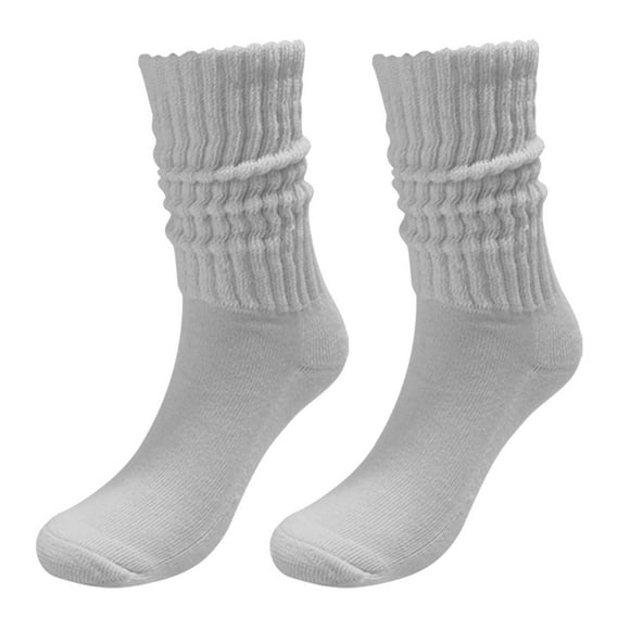 Yoodem Stockings Socks Solid Color Crew Socks Colorful Lightweight Cotton Athletic Socks Gray One Size