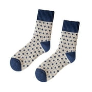 Yoodem Stockings Women Autumn and Winter Casual Mid Tube Socks Blue Wool Warm Stockings E One Size