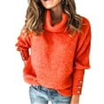 thumbnail image 1 of Yoodem Sweaters for Women Christmas Sweater Women Plus Size Long Sleeve Knitted Sweater Casual Turtleneck Loose Pullovers Cropped Sweaters for Women Watermelon Red S, 1 of 4