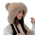 thumbnail image 1 of Yoodem Womens Winter Hats Winter Hat Ladies Winter Knitted Wool Cap Three Pullover Cap Warm Ear Hat Scarves for Women Winter Warm Khaki One Size, 1 of 3