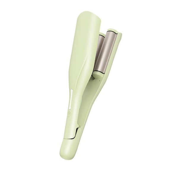 Yoofe Beach Waves Curling Iron 11.4 Inch Double Barrel Waver, Ceramic Wave Iron for Hair Crimper for Women, Anti-Scald, Dual Voltage Wavy Iron Deep Waver Hair Tool, Green