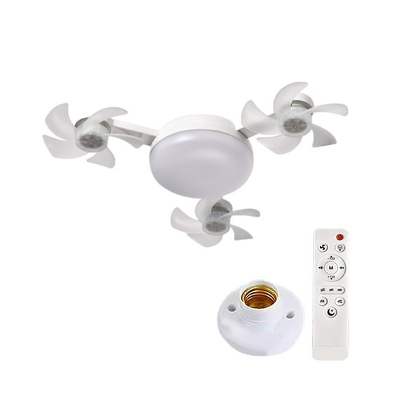 Yoofe Ceiling Fans with Lights and Remote, Amazing Dual Fans and Light, 2025 New Fan Light, Screw in Ceiling Fans with Remote Control Light Bulb, 3 Adjustable Speeds, E27 Screw (White, 3 Head)