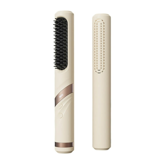 Yoofe Cordless Straightener Brush for Women Portable Hair Straightening Brush with Negative Ion 30s Fast Heating LED Display USB Rechargeable Cold Air Hair Styling Comb for Travel