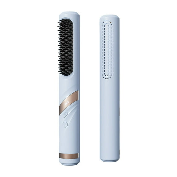 Yoofe Cordless Straightener Brush for Women Portable Hair Straightening Brush with Negative Ion 30s Fast Heating LED Display USB Rechargeable Cold Air Hair Styling Comb for Travel