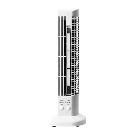 Yoofe LED Tower Fan with Side Light,Portable USB Powered Electric Fan with Powerful Airflow Quiet Operation Mini Standing Air Conditioner Air Fan for Home Office Desktop Fan-White