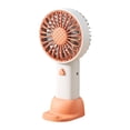 thumbnail image 1 of Yoofe Retro Portable Fan, Mini Personal Handheld and Desktop with Base, 3 Powerful Speed, USB Rechargeable Fan for Travel, Summer, Outdoor, Indoor(Orange), 1 of 6