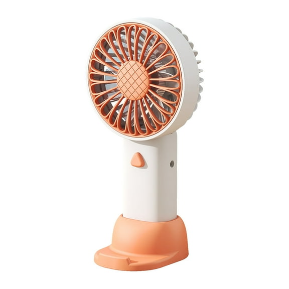 Yoofe Retro Portable Fan, Mini Personal Handheld and Desktop with Base, 3 Powerful Speed, USB Rechargeable Fan for Travel, Summer, Outdoor, Indoor(Orange)