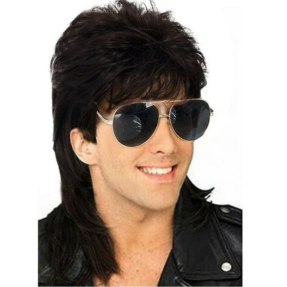 Yoofe Wigs Human Hair,Men Wigs Blonde Curls '70s '80s Punk Rock Wigs Fancy Disco Party Wigs Wave Wigs for Women Natural Color 1Pc,15.75 Inches