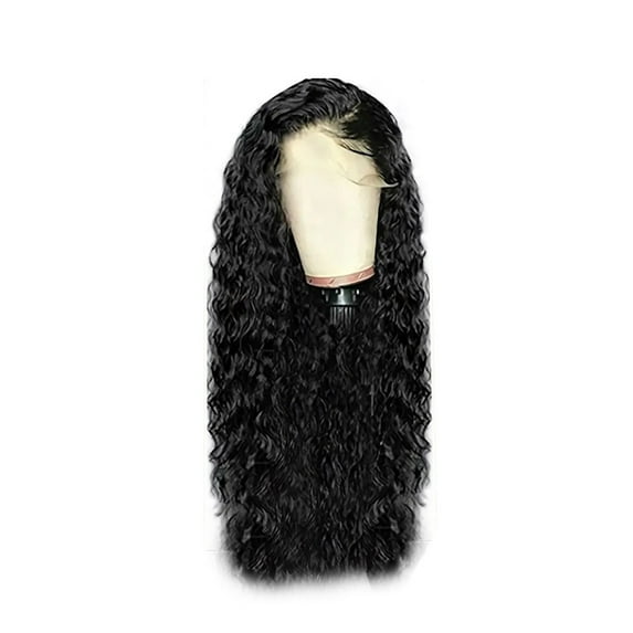 Yoofe Wigs Human Hair,Wigs European and Women's Front Lace Wig African Small Curly Tube Long Curly Wig Wave Wigs for Women Natural Color 1Pc,28 Inches