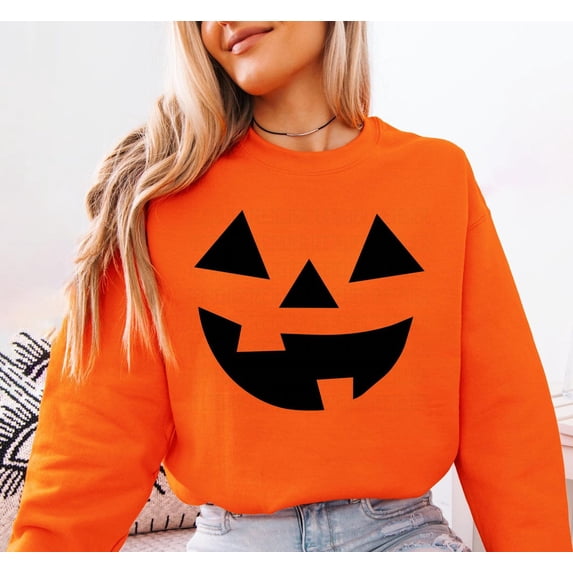 Yoofine Adult Pumpkin Face Jack-o-Lantern Halloween Costume Sweatshirt