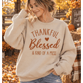 thumbnail image 1 of Yoofine Adult Thankful Blessed and Kind of a Mess Thanksgiving Sweatshirt, 1 of 6