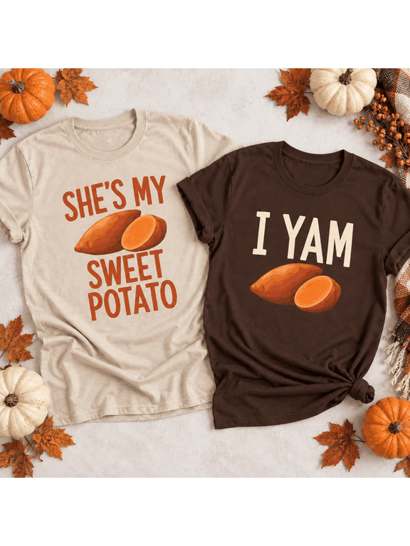 She's My Sweet Potato I Yam Thanksgiving Couple Graphic Tee