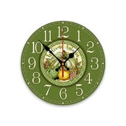 Yoofine Welcome Autumn Round Wall Clock, Fall Pumpkin Silent MDF 10 Inch