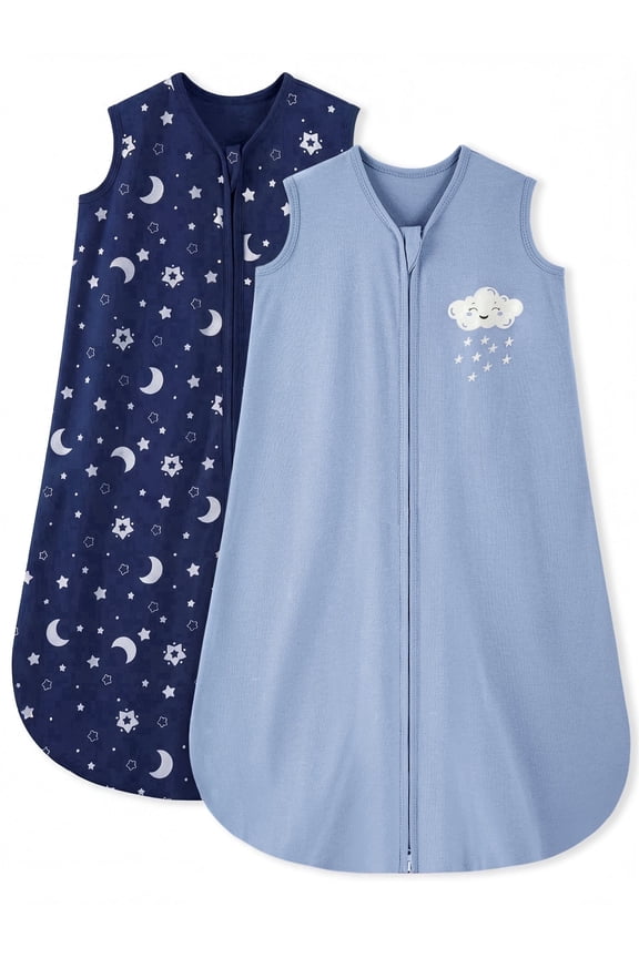 Baby Sleep Sack 12-18 Months Wearable Blanket for Babies 100% Organic Cotton 2-Way Zipper TOG 0.5 Toddler Sleeping Sack 2 Pack, Sleep Sacks