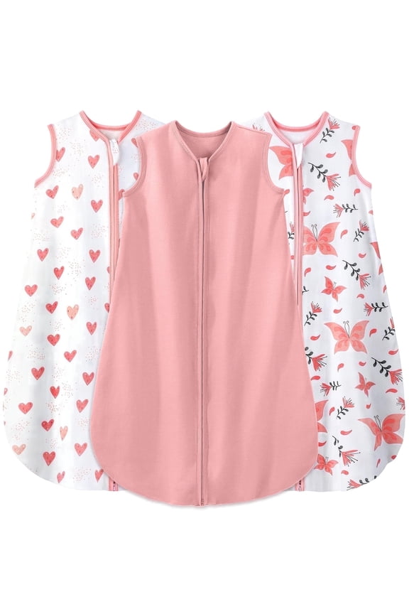 Baby Sleep Sack 18-24 Months Wearable Blanket for Babies 100% Organic Cotton 2-Way Zipper TOG 0.5 Toddler Sleeping Sack 3 Pack, Sleep Sacks