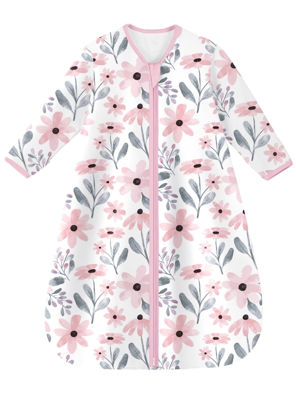 Baby Sleep Sack 6-12 Months Long Sleeve Wearable Blanket Baby 100% Cotton 2-Way Zipper 0.5 Tog Infants Sleeping Sack, Lightweight