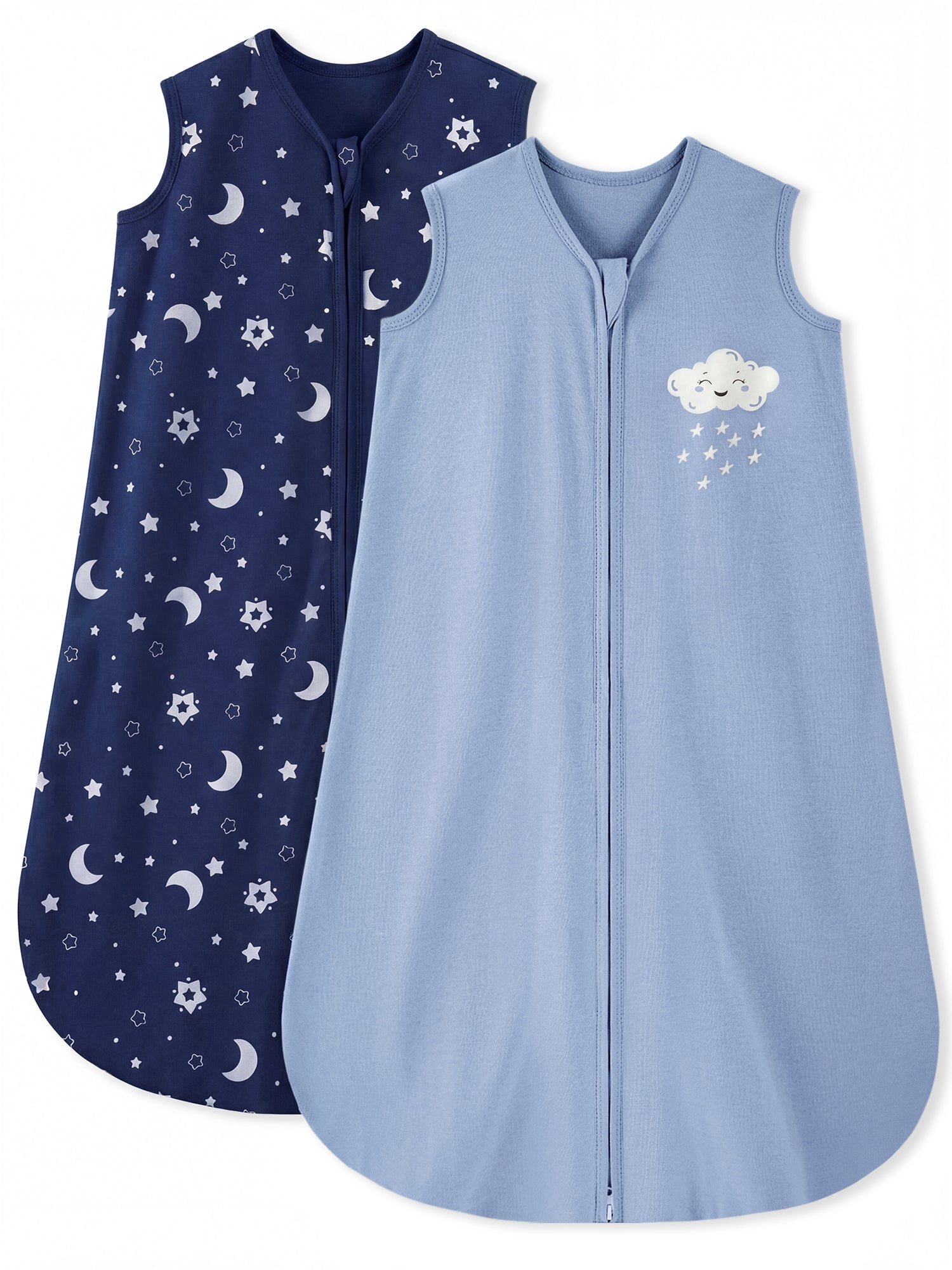 YOOFOSS Baby Sleep Sack 6-12 Months Wearable Blanket for Babies 100% Organic Cotton 2-Way Zipper TOG 0.5 Toddler Sleeping Sack 2 Pack, Sleep Sacks