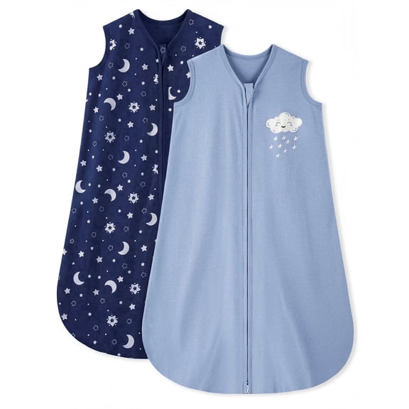 Yoofoss Baby Sleep Sack 6-12 Months Wearable Blanket for Babies 100% Organic Cotton 2-Way Zipper TOG 0.5 Toddler Sleeping Sack 2 Pack, Sleep Sacks