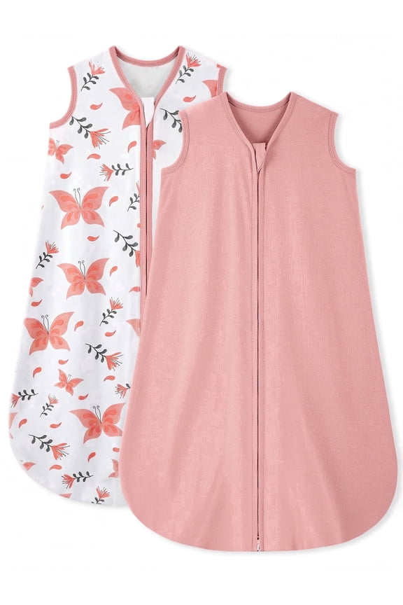 Baby Sleep Sack 6-12 Months Wearable Blanket for Babies 100% Organic Cotton 2-Way Zipper TOG 0.5 Toddler Sleeping Sack 2 Pack, Sleep Sacks