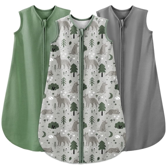 Yoofoss Baby Sleep Sack 18-24 Months Wearable Blanket for Babies 100% Organic Cotton 2-Way Zipper TOG 0.5 Toddler Sleeping Sack 3 Pack, Sleep Sacks