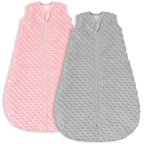 Yoofoss Fleece Baby Sleep Sack 18-24 Months with Plush Dots, TOG 1.5 Baby Wearable Blanket with 2-Way Zipper, Cotton Toddler Sleep Sack Fleece