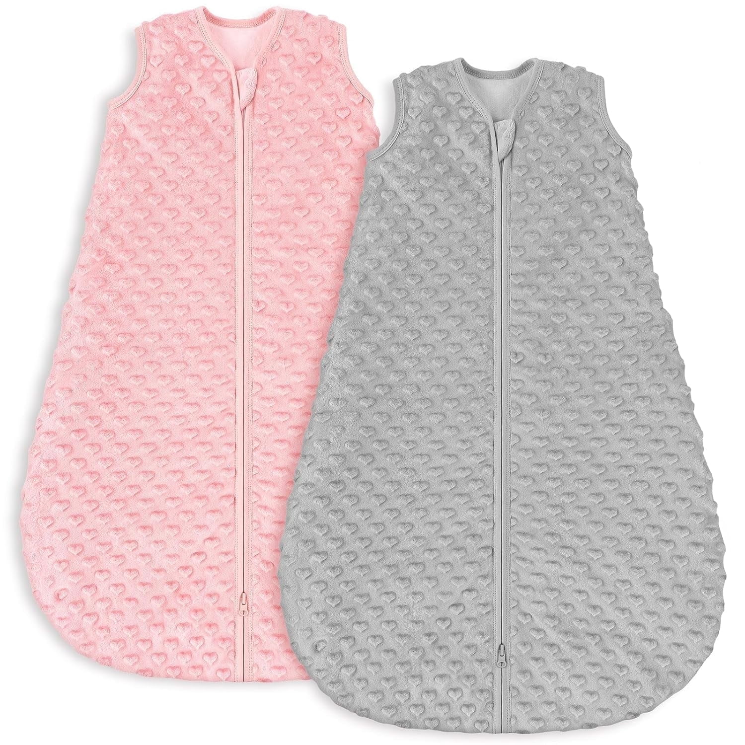 Yoofoss Fleece Baby Sleep Sack 6-12 Months with Plush Dots, TOG 1.5 Baby Wearable Blanket with 2-Way Zipper, Cotton Toddler Sleep Sack Fleece