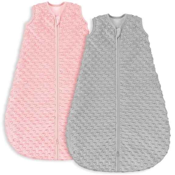 Yoofoss Fleece Baby Sleep Sack 6-12 Months with Plush Dots, TOG 1.5 Baby Wearable Blanket with 2-Way Zipper, Cotton Toddler Sleep Sack Fleece