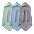 thumbnail image 1 of YOOFOSS Hooded Baby Towels for Newborn, 3 Pack 100% Muslin Organic Cotton Baby Bath Towel with Hood for Babies, Infant, Toddler and Kids, 32"x32", Newborn Essential, 1 of 13