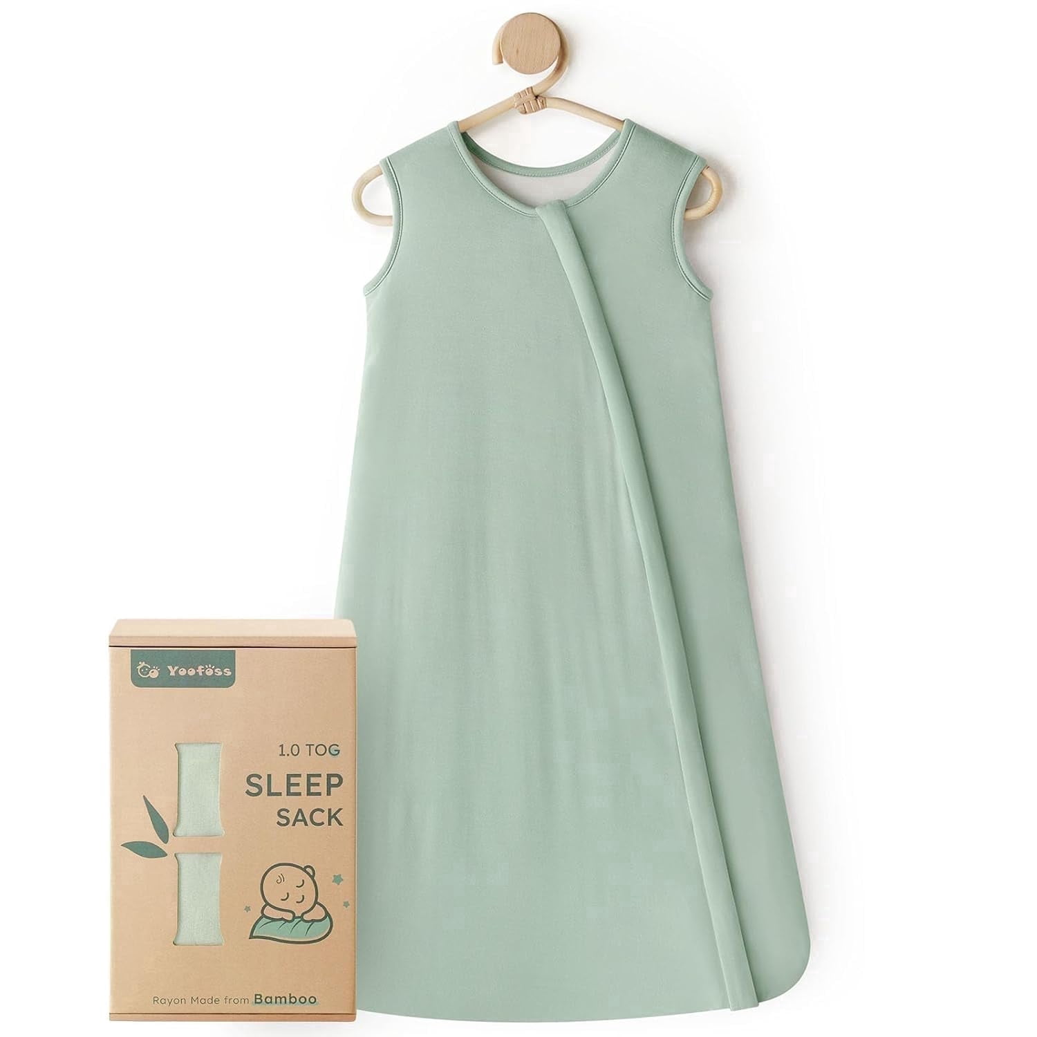 Yoofoss Rayon Made from Bamboo Baby Sleep Sack 12-18 Months 1.0 Tog Baby Wearable Blanket, Super Soft Infant Toddler Sleeping Sack 2-Way Zipper