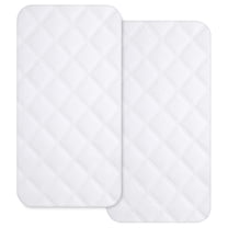 Yoofoss Waterproof Bassinet Mattress Pad Cover 2 Pack Fit for Rectangle Bassinet Mattress, Baby Bassinet Mattress Protector for Boys and Girls 34X19in