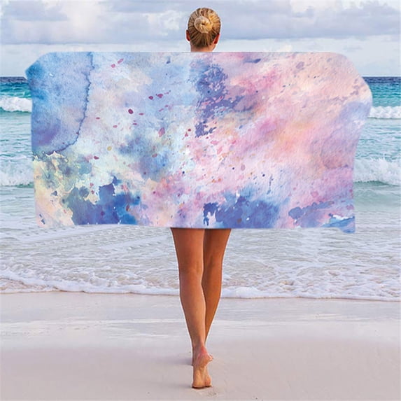 Yoofun 30x60 Large Beach Towels Quick Dry Microfiber Bath Sheet for Adults Soft Absorbent for Swimming Pool Gym Travel Flowing Series (75x150cm)