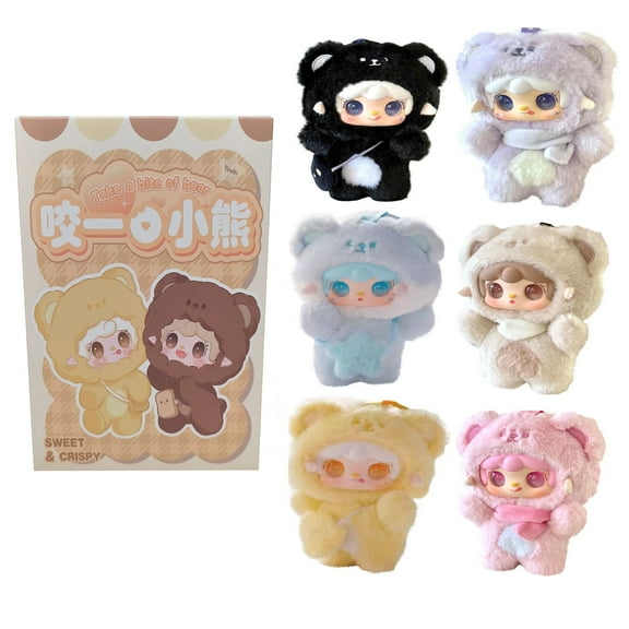 Yooki Take a bite of Bear Series Blind Box Action Figures Mystery Collectible Toys Random Surprise Gift for Birthdays Christmas Desktop Ornaments Display Collectors,1 PC