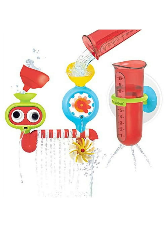 Yookidoo Baby Bath Toy - Spin 'N' Sprinkle Water Lab - Spinning Gear and Googly Eyes for Bath Time Sensory Development - Attaches to Any Size Tub Wall - 1+ Years