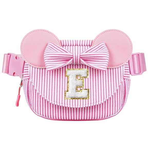 Yoolife Initial Fanny Pack for Women, Small Crossbody Bags for Women, Travel Running Belts Bag for Her, Birthday Gifts, Travel Essentials, Pink, E