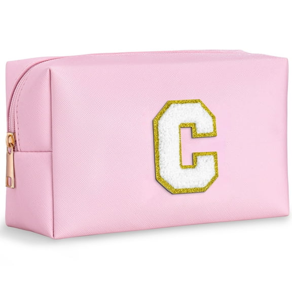 Yoolife Initial Travel Essentials Makeup Bag Skin Care Clear Toiletry Bag Pouch Cosmetic Bag Case Personalized Birthday Gifts for Women