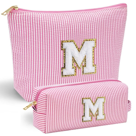 Yoolife Personalized Monogram Makeup Bag Graduation Gifts Cosmetic Travel Toiletry Bag Birthday Wedding Gifts For Women Bridesmaid Friend Sister Wife