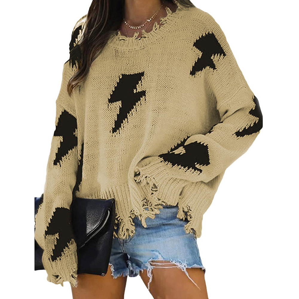 Relipop Women's Batwing Sleeve Sweater - Loose Hollow Knit Pullover For Fall/Winter