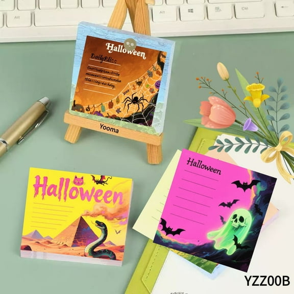Yooma 105 Pieces Halloween Gothic Style Sticky Notes, Gothic Style Design Note Pads, Colorful Watercolor Note, Memo Notes for Office Home Supplies Teachers Gift, Notebooks & Journals
