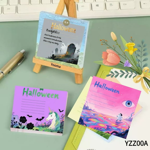 Yooma 105 Pieces Halloween Gothic Style Sticky Notes Gothic Style Design Note Pads Gothic Style Sticky Memo Notes for Office Home Supplies Teachers Gift