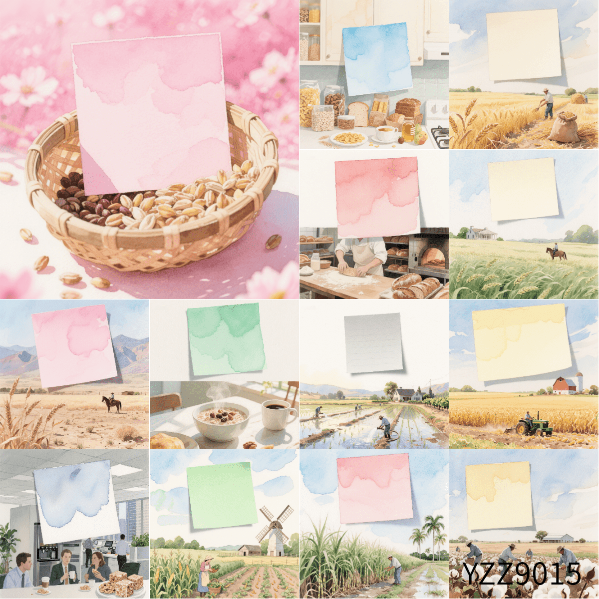 YoomaAesthetic Watercolor Sticky Notes pack | Nature Grain Coastal ...