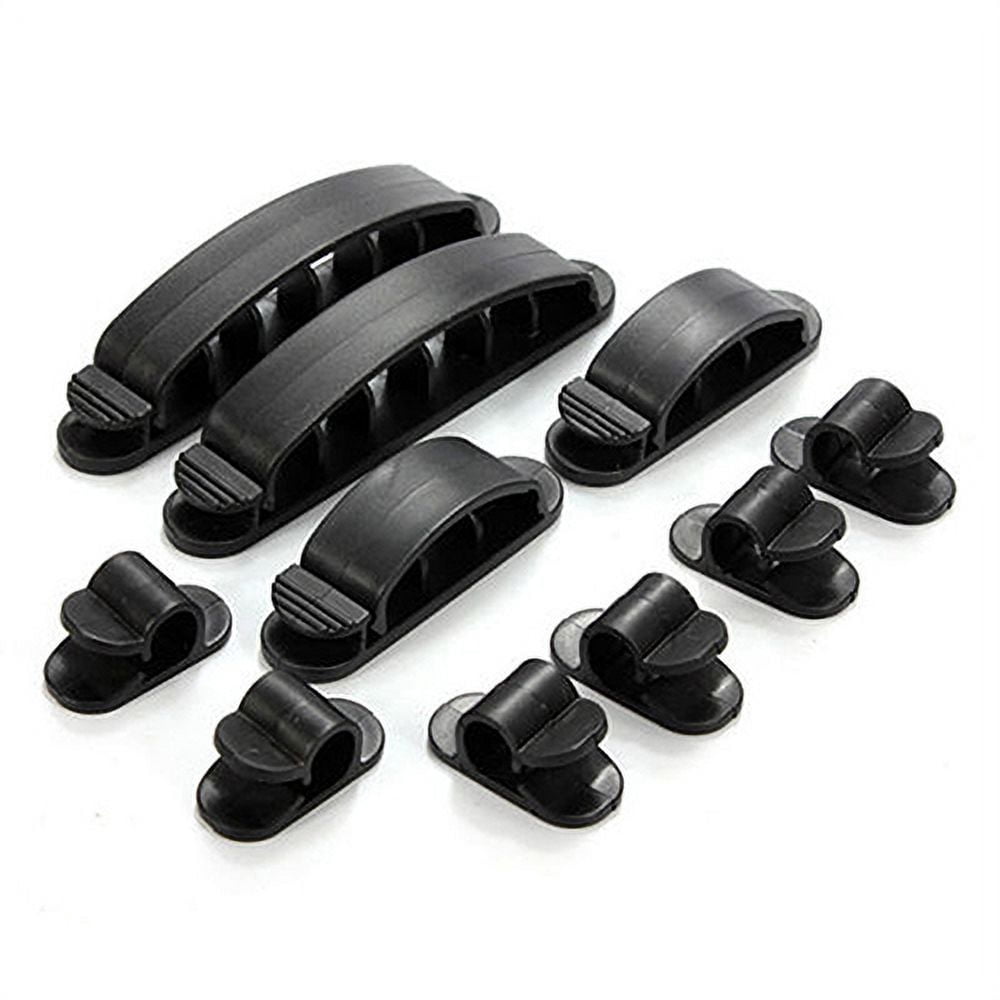 Yoone 10 Pcs Cable Cord Wire Line Organizer Plastic Clips Ties Fixer ...
