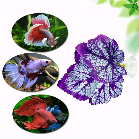 Yoone Betta Fish Leaf Pad Aquarium Decor Resting Bed Hammock Habitat High Simulation Fish Tank Decoration