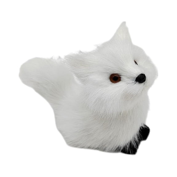 Yoone Cute Simulation Fox Lovely Realistic Mini Animal Figure Plush Toy Ornament Plastic Faux Fur Fo