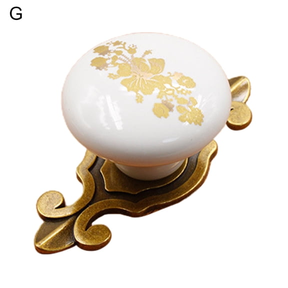 Yoone Drawer Handle Thickening Comfortable Touch Round Ceramic Cupboard Cabinet Door Knob for Furniture
