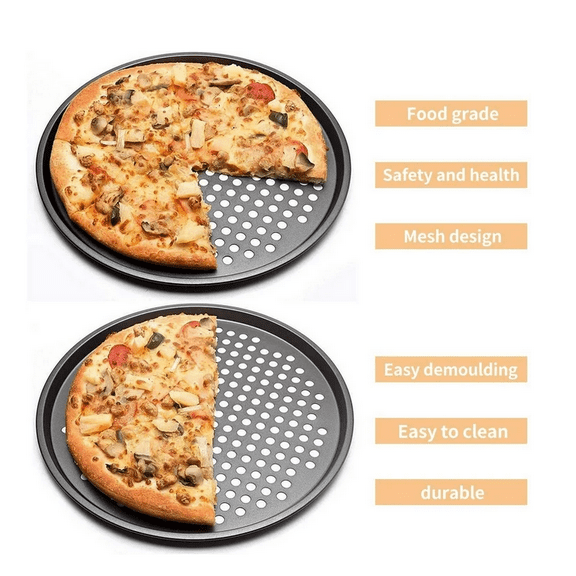 Yooshoverk 12-Inch Nonstick Perforated Pizza Pan, Carbon Steel Bakeware for Home