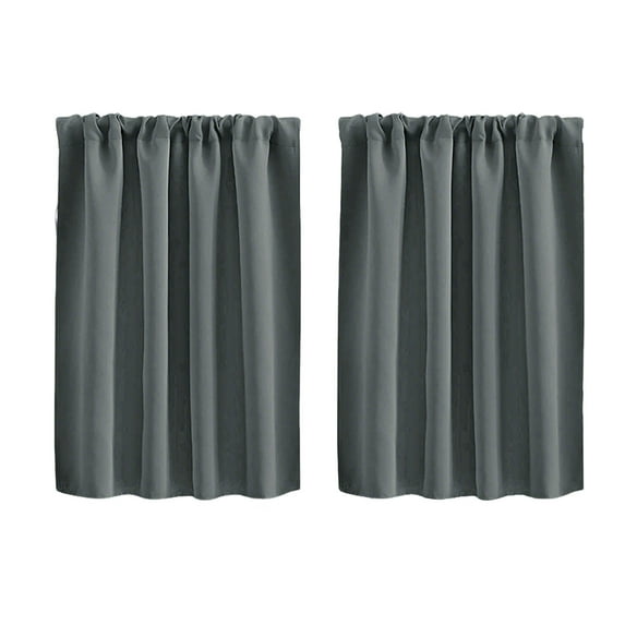 Yooshoverk 2-Pack Room Darkening Cafe Curtains - 30x36 Inch Solid Color Tier for Kitchen, Bathroom & Door Windows, Rod Pocket Design