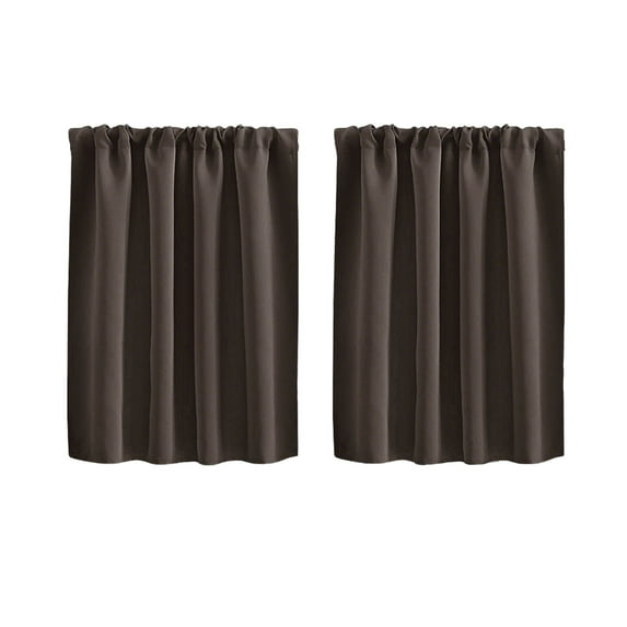 Yooshoverk 2-Pack Room Darkening Cafe Curtains - 30x36 Inch Solid Color Tier for Kitchen, Bathroom & Door Windows, Rod Pocket Design